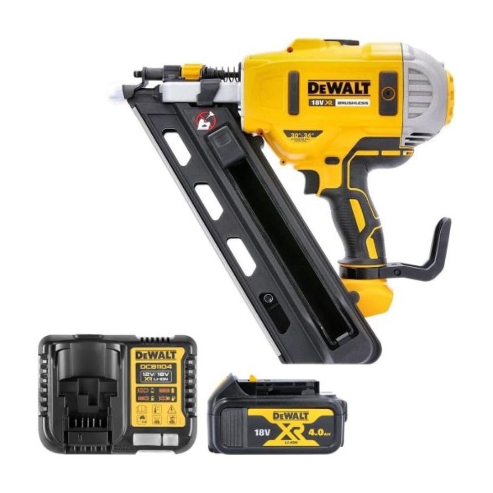 DEWALT DCN692 18V Brushless Framing Nailer 90mm with one 4.0Ah DCB182 battery & DCB115 Charger
