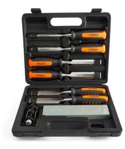 VonHaus Chisel Set - 8pcs Woodworking Tools Set - Wood Carving Tools, Wood Chisel Sets with Sharpening Stone