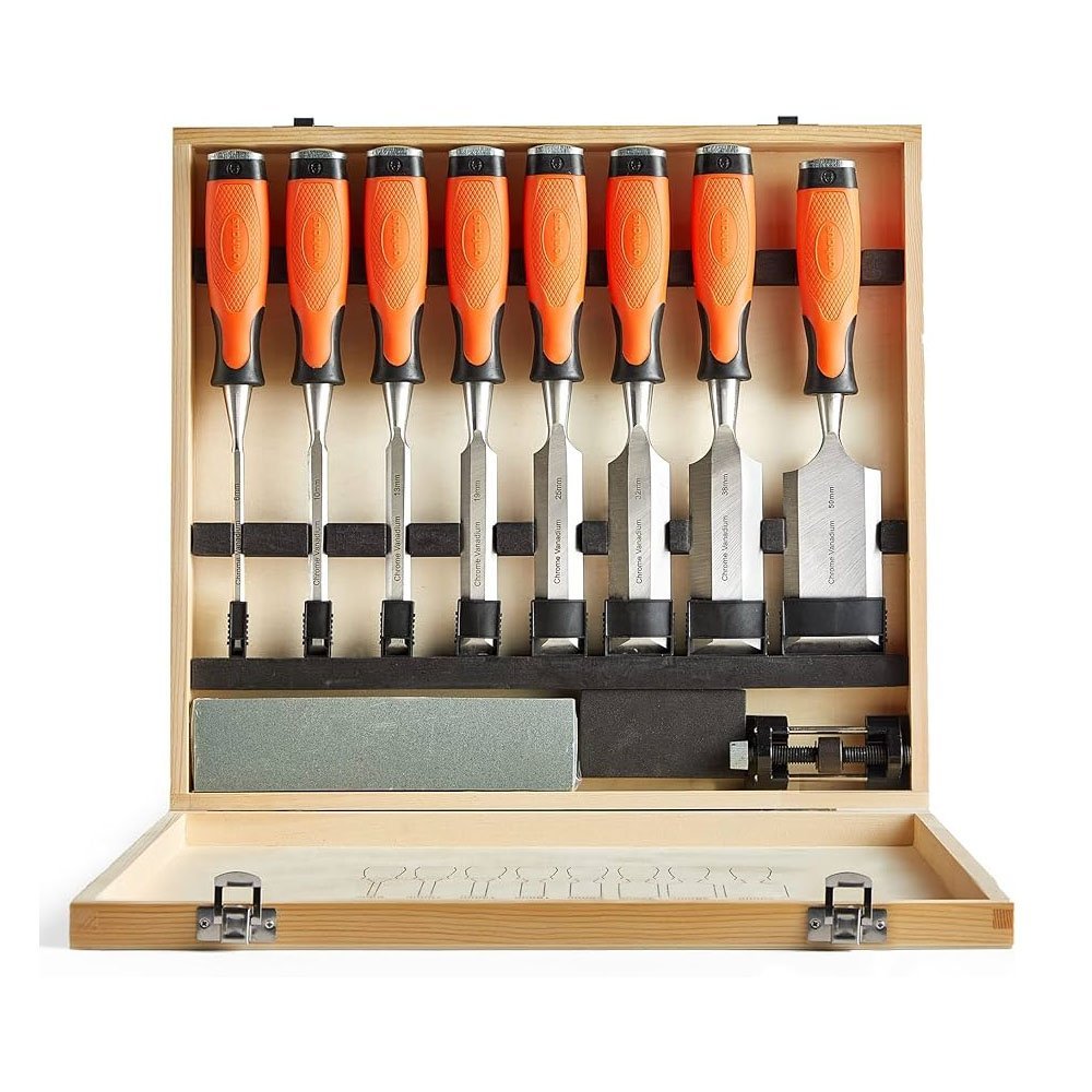 VonHaus Chisel Set - 10pcs Woodworking Tools Set - Wood Carving Tools