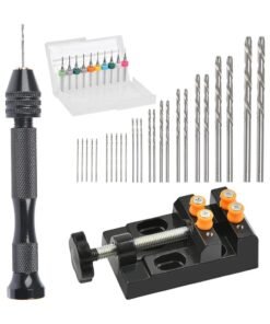 37PCS Mini Hand Drill Set for Crafts - Pin Vise Precision Twist Drill Bits with Mini Drill Press Vise, Manual Drill Set for Craft Carving Models Hobby DIY, 0.5-3mm Drilling Bits & 0.3-1.2 mm PCB Drill