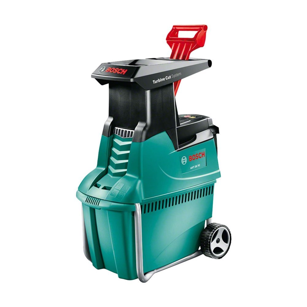 Bosch Garden Shredder AXT 25 TC (2500 W, Plunger for Trimmed Material, 53-litre Collection Box, Material Throughput: 230 kg/h, Max. Cutting Capacity: Dia. 45 mm, in Carton Packaging)