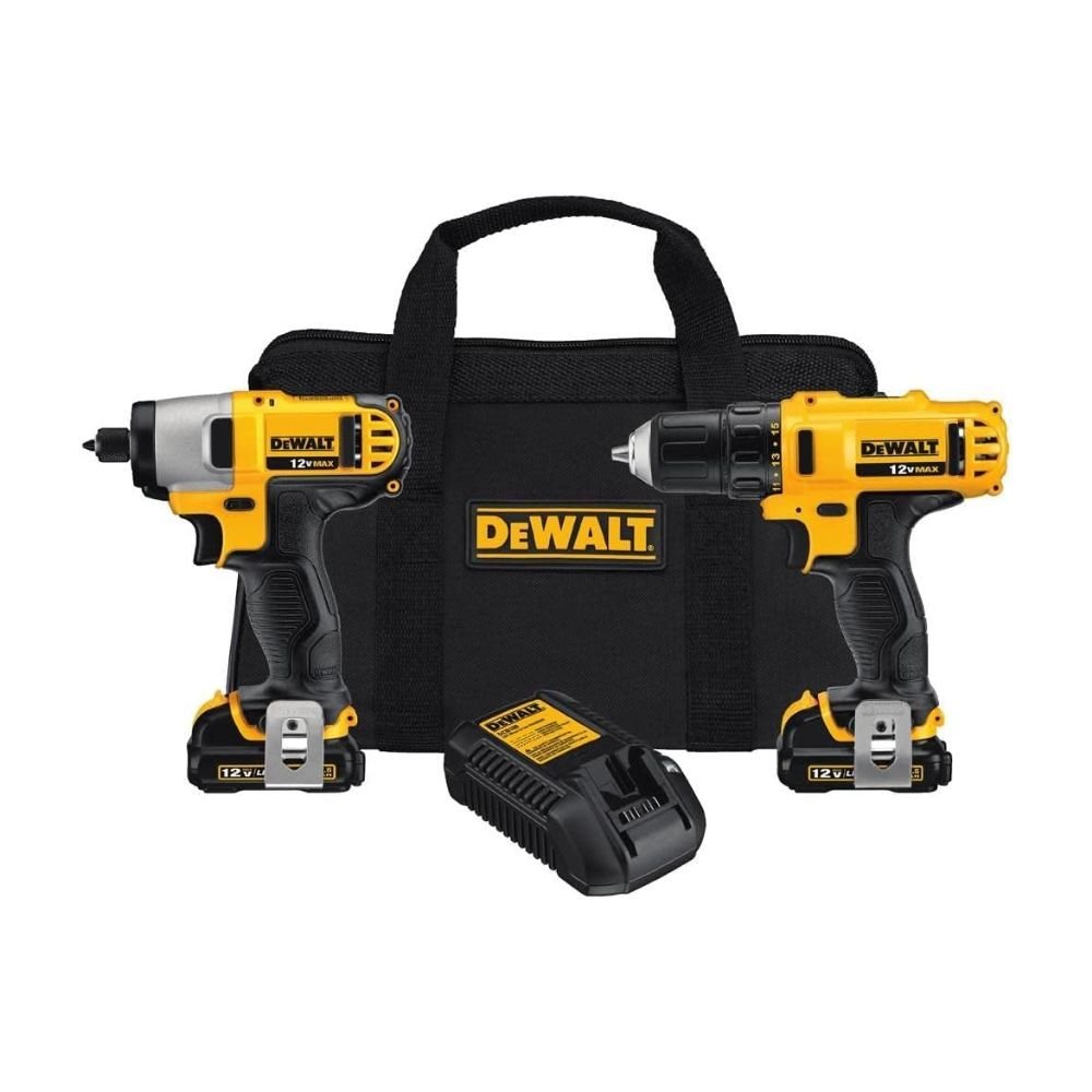 DEWALT 12V Impact Driver and Drill Combo Kit (DCK211S2) - Includes 2 Tools, Batteries, Charger, and Carrying Case