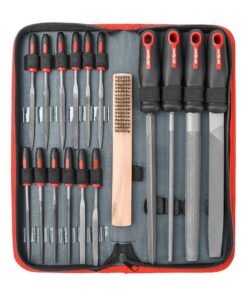 Hi-Spec 17 Pc Metal File Set - Hand & Needle Files for Metal & Woodwork with Large & Fine Micro Steel Files in a Big Zipper Case