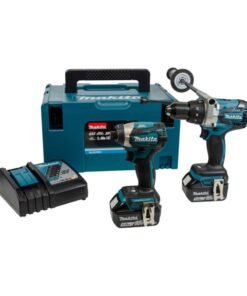 Makita DLX2176TJ 18V Li-ion LXT Brushless 2-Piece Kit: Combi Drill & Impact Driver with 2 x 5.0 Ah Batteries and Charger in Stacking Case