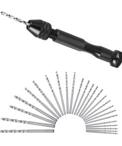 Precision Pin Vise Hobby Drill with Twist Bits Set, Mini Hand Drill Tool for Delicate Manual Work, Electronic Assembling, and Model Making (26-Piece Set)