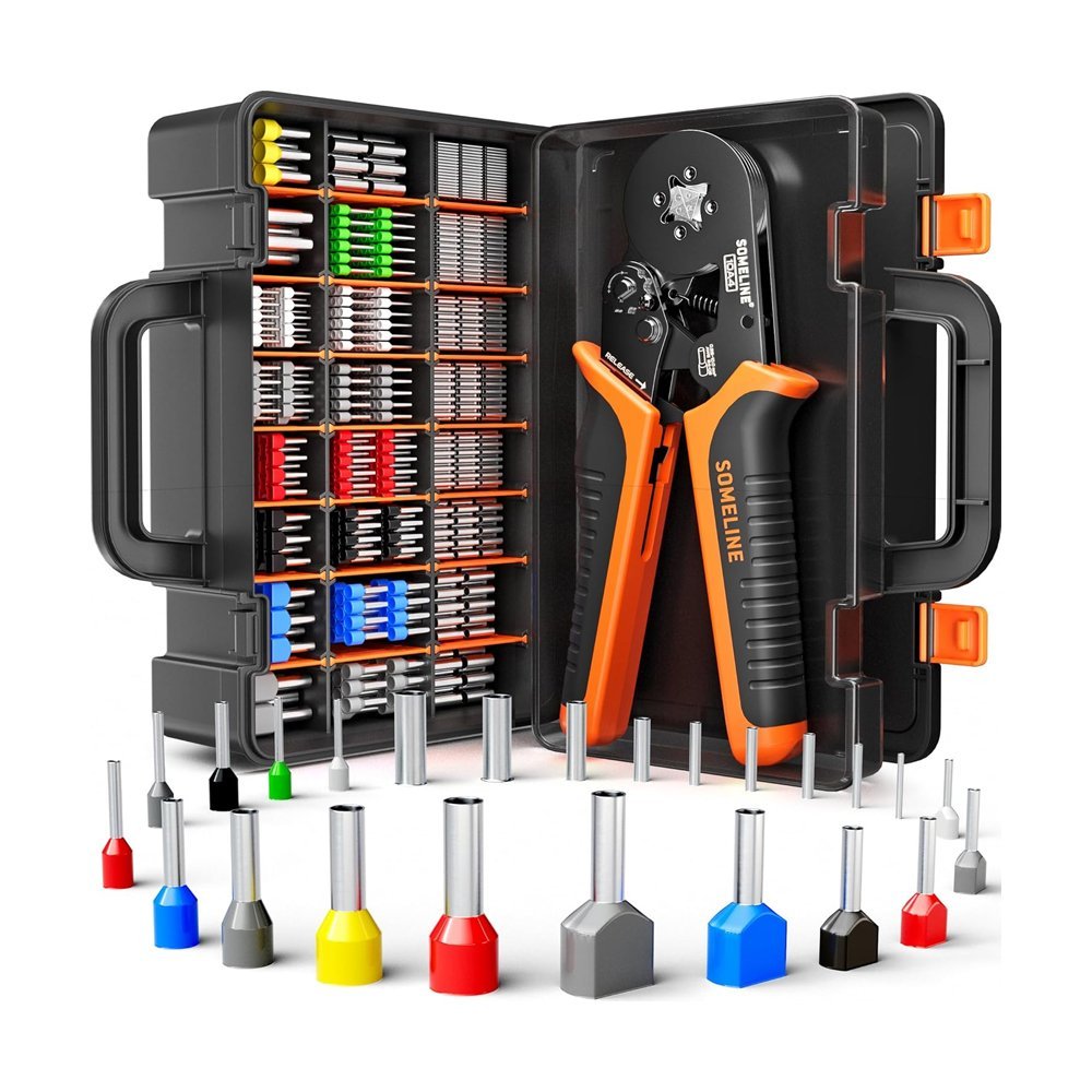 SOMELINE® Crimping Tools Set with 24 Types of Ferrules - Ferrule Pliers 0.25-10mm (AWG 24-8)