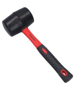 Toolzone 32Oz Rubber Mallet - Fibre Handle, Red and Black