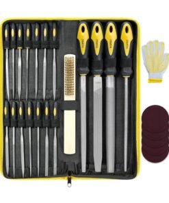 Topec 26 Piece File Set - High Carbon Steel Round and Flat Files for Woodwork, Metal, Model, and Hobby Applications